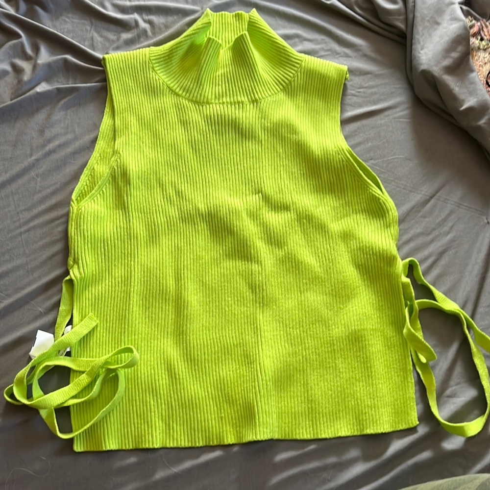 NWT Nasty Gal High Neck Open Back Top